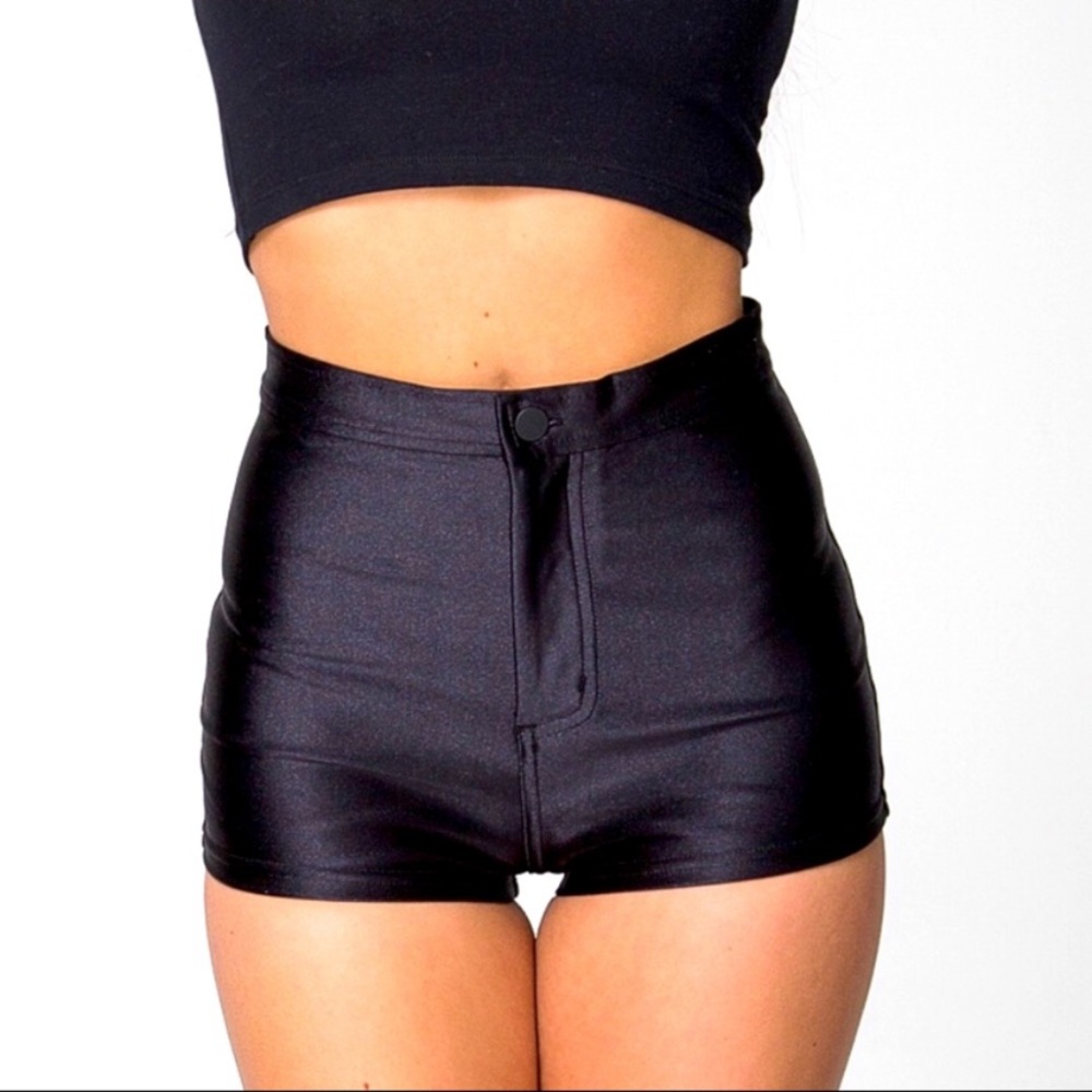 American Apparel black disco shorts